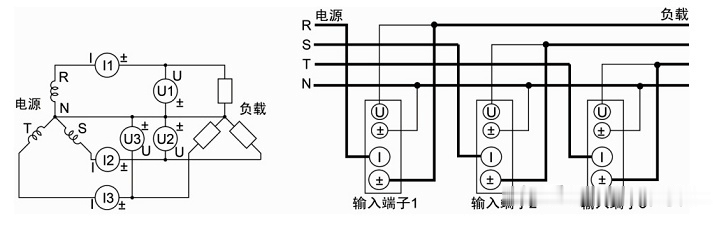 三相功率分析仪3P4W接线方式 三相功率分析仪3P4W接线方式