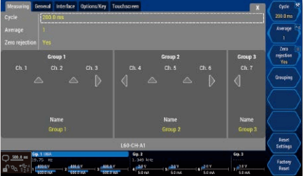 功率分析仪的逻辑分组示例